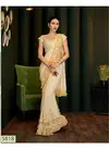 yellow Mohmanthan Carmella Latest Party Wear Silk Georgette Saree With Heavy Thread Embroidery 3d Applique Flowers Work 5818